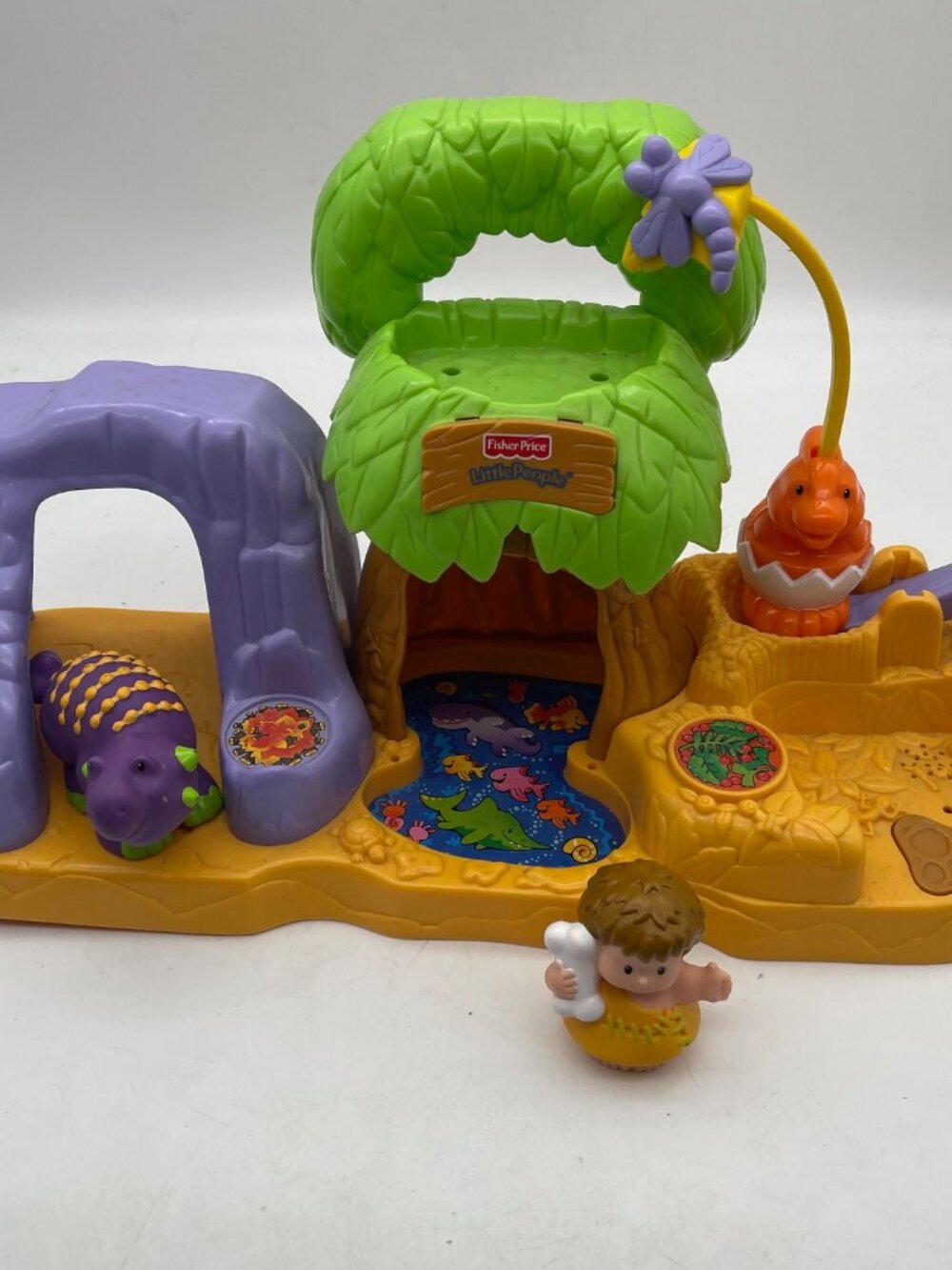 Vtg Fisher Price Little People Dinoland Dinosaur Dino Jungle Playset 2006 Works